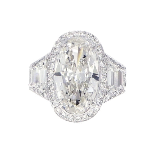 Manfredi Jewels Engagement - GIA Certified 4.34 ct. Oval Diamond Platinum Ring