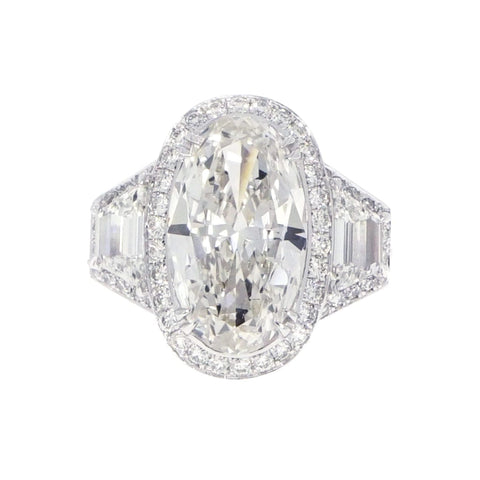 GIA Certified 4.34 ct. Oval Diamond Platinum Engagement Ring