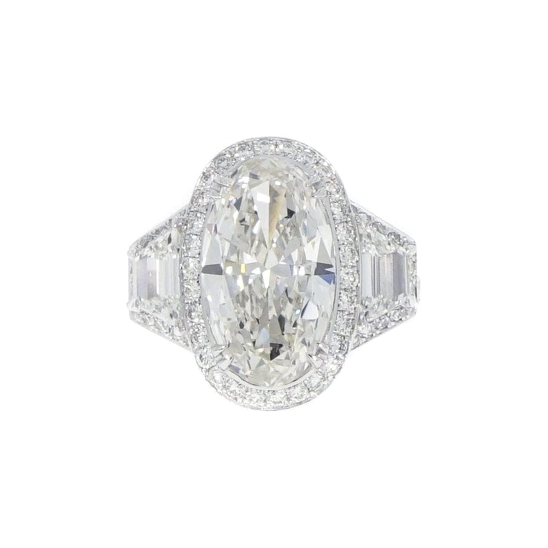 Manfredi Jewels Engagement - GIA Certified 4.34 ct. Oval Diamond Platinum Ring