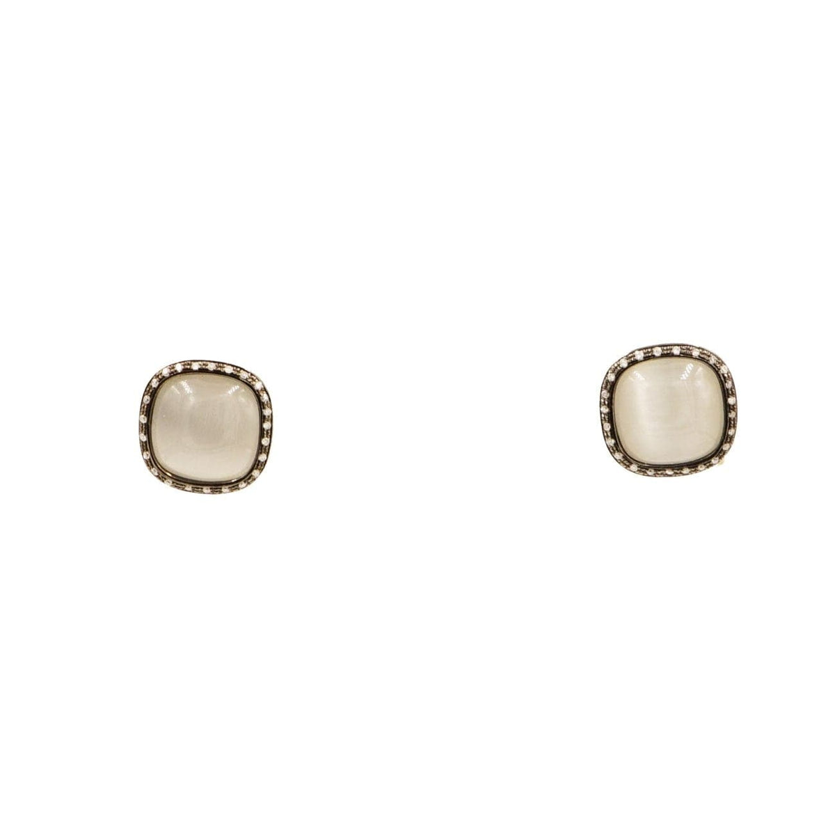 Manfredi Jewels Jewelry - Gray Quartz & Diamond Stud Earrings | Manfredi Jewels
