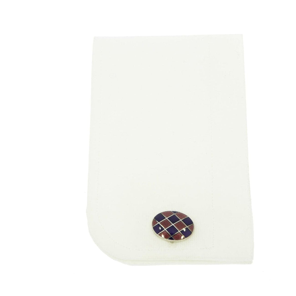 Manfredi Jewels Accessories - Harlequin Enameled Oval Sterling Silver Cufflinks | Manfredi Jewels