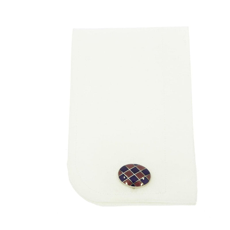 Manfredi Jewels Accessories - Harlequin Enameled Oval Sterling Silver Cufflinks