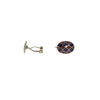 Manfredi Jewels Accessories - Harlequin Enameled Oval Sterling Silver Cufflinks