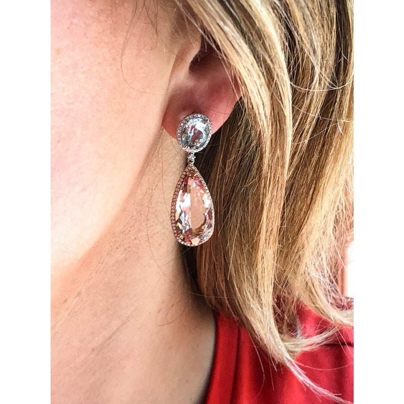 Manfredi Jewels - Morganite & Aquamarine Drop Earrings
