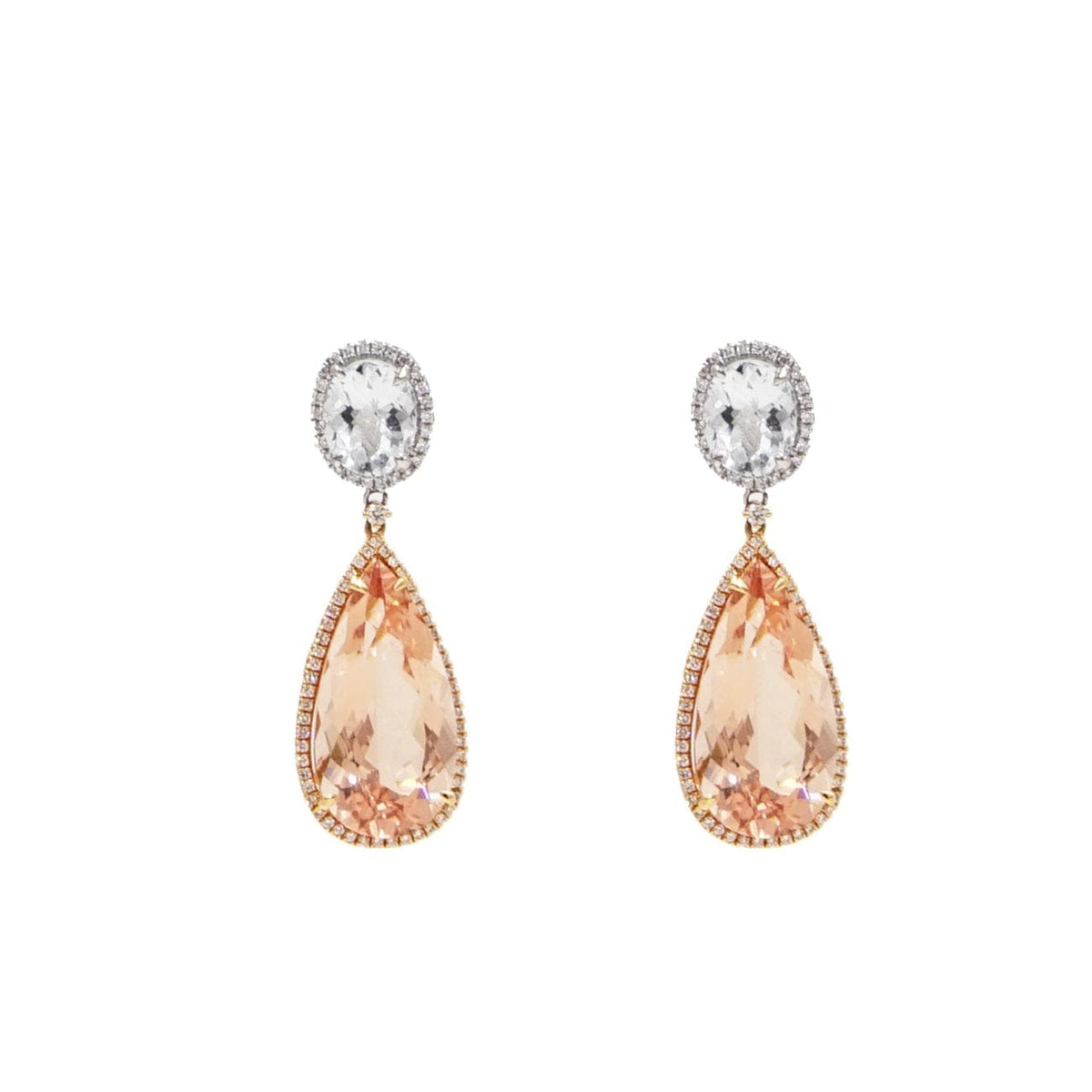 Manfredi Jewels - Morganite & Aquamarine Drop Earrings | Manfredi Jewels