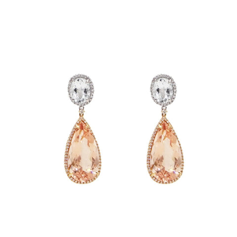 Morganite & Aquamarine Drop Earrings