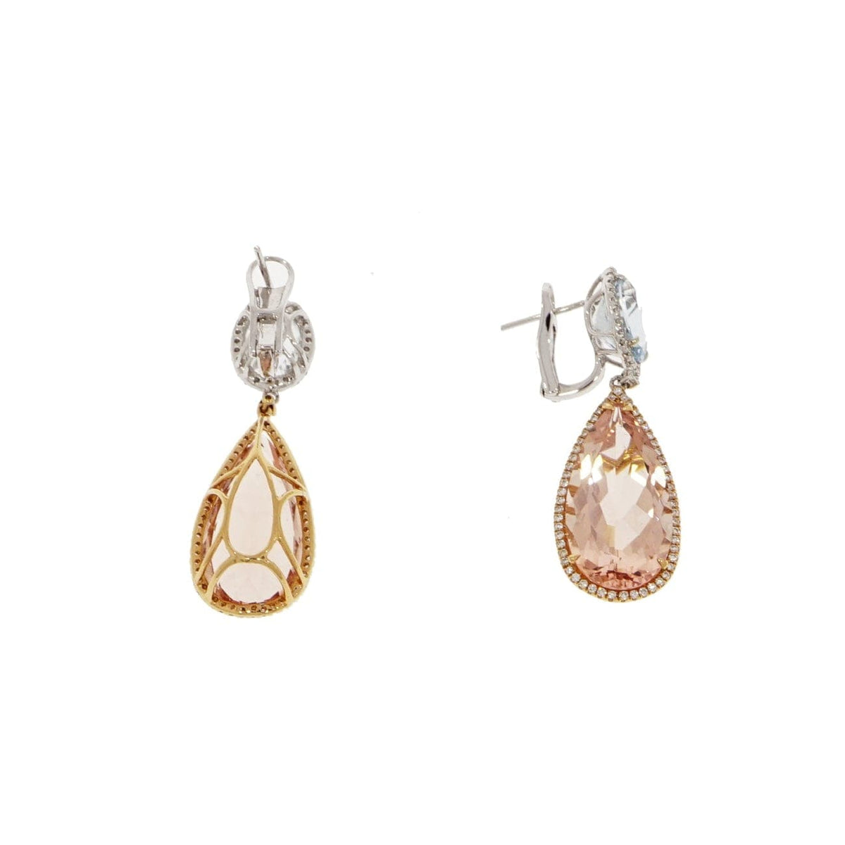Manfredi Jewels - Morganite & Aquamarine Drop Earrings | Manfredi Jewels