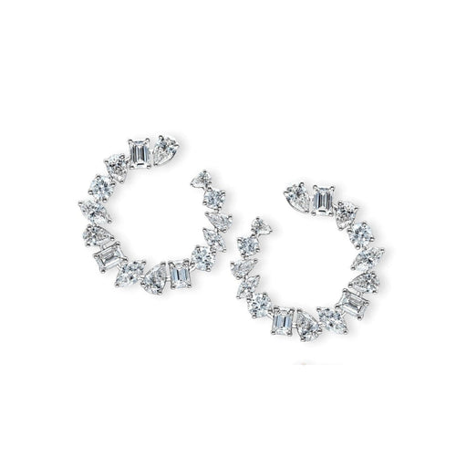 Manfredi Jewels Jewelry - Multi - shape diamond hoops