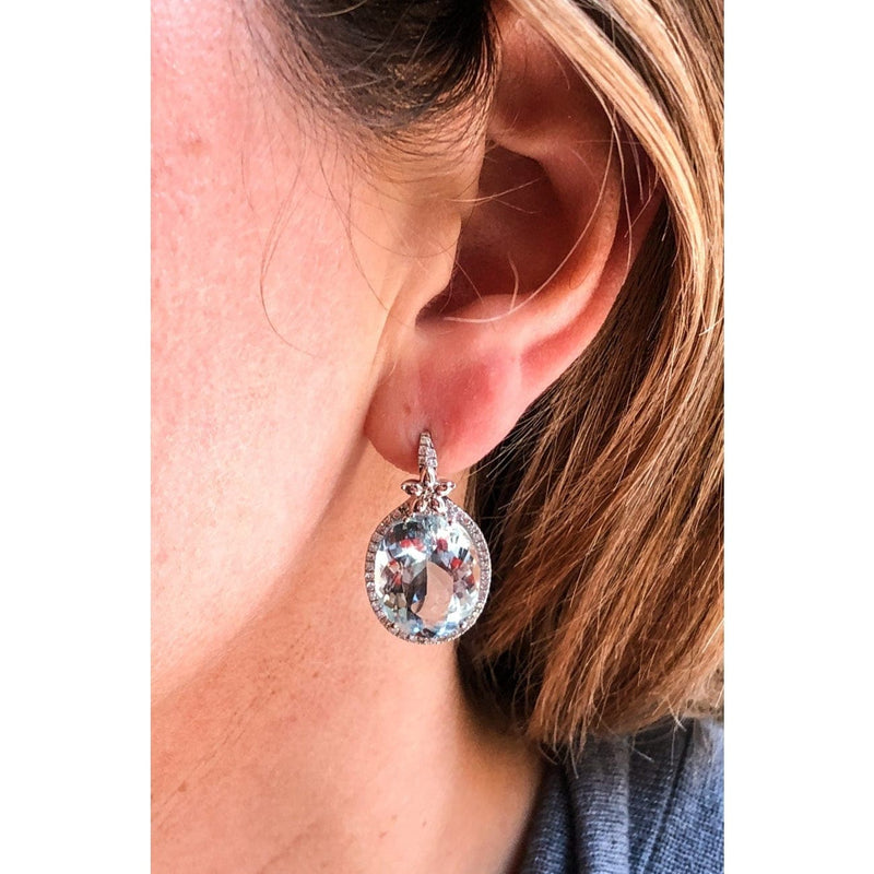 Manfredi Jewels Jewelry - Oval Aquamarine Drop Earrings | Manfredi Jewels
