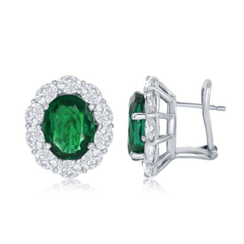 Manfredi Jewels Jewelry - Oval Shaped Emerald Earrings