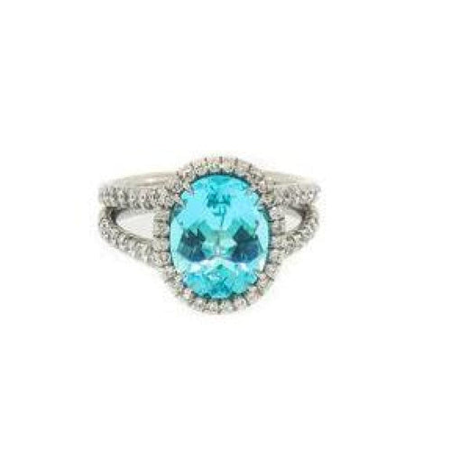 Manfredi Jewels Jewelry - Paraiba Tourmaline and Diamond Platinum Ring