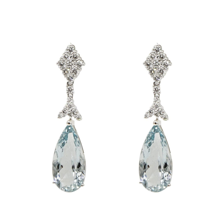 Manfredi Jewels Jewelry - Pear shaped Aquamarine Drop Earrings | Manfredi Jewels
