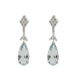 Manfredi Jewels Jewelry - Pear shaped Aquamarine Drop Earrings