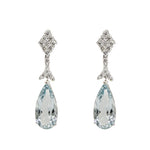 Manfredi Jewels Jewelry - Pear shaped Aquamarine Drop Earrings