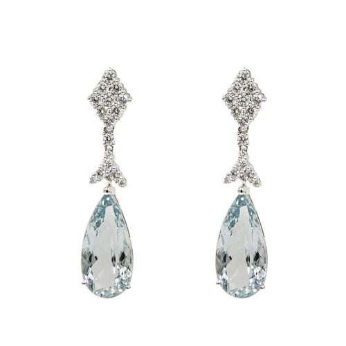 Manfredi Jewels Jewelry - Pear shaped Aquamarine Drop Earrings