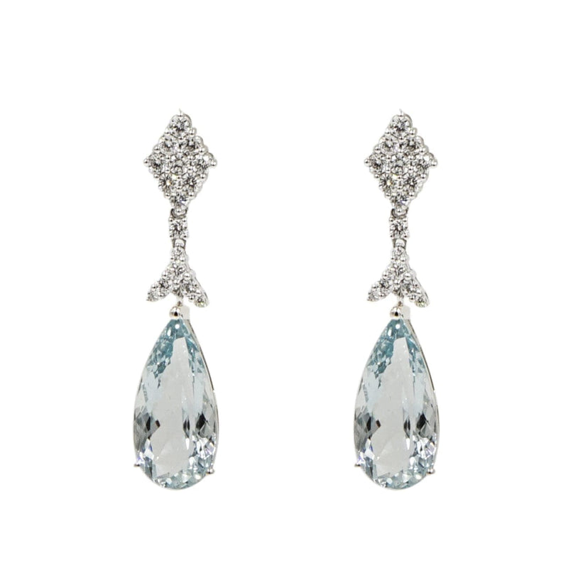 Manfredi Jewels Jewelry - Pear shaped Aquamarine Drop Earrings