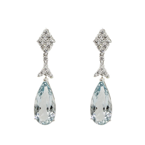 Pear shaped Aquamarine Drop Earrings