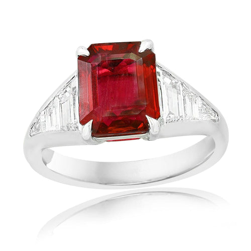 Manfredi Jewels Jewelry - PLATINUM DIAMOND AND RUBY RING