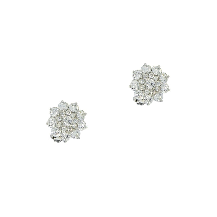 Manfredi Jewels Jewelry - Platinum Diamond Cluster Earrings | Manfredi Jewels