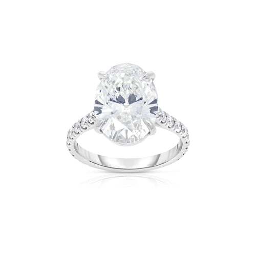 Manfredi Jewels Engagement - Platinum Oval Diamond Ring