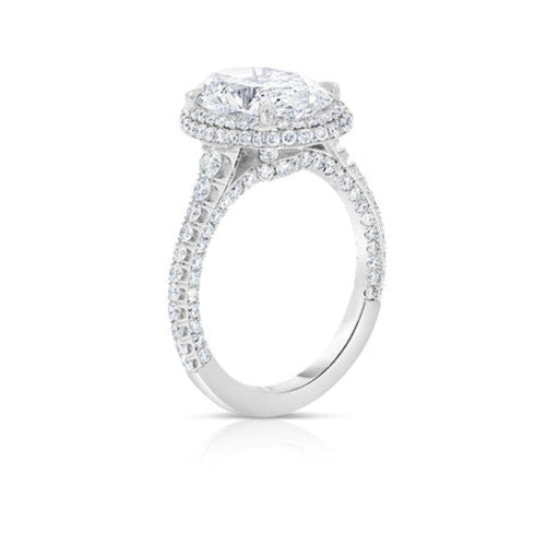 Manfredi Jewels Engagement - Platinum Oval Diamond Ring