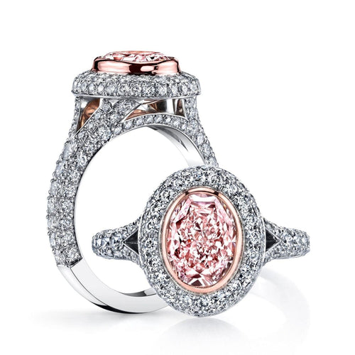 Manfredi Jewels Engagement - Platinum Oval Pink Diamond Ring