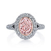 Manfredi Jewels Engagement - Platinum Oval Pink Diamond Ring