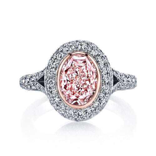 Manfredi Jewels Engagement - Platinum Oval Pink Diamond Ring