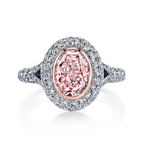 Platinum Oval Pink Diamond Ring