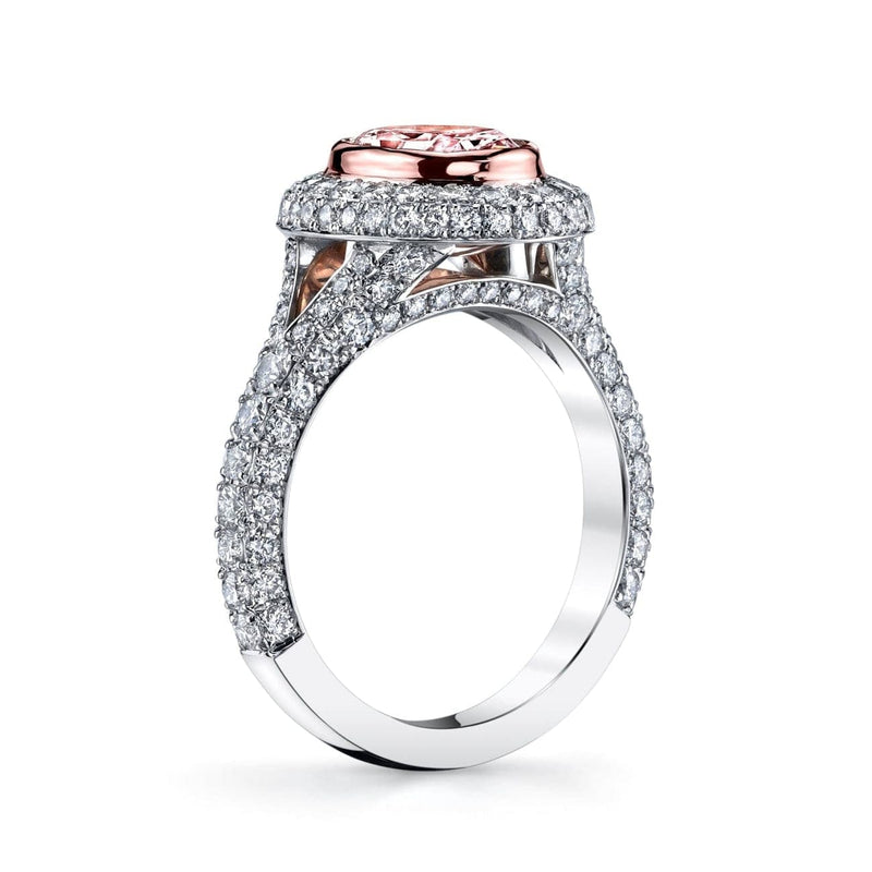 Manfredi Jewels Engagement - Platinum Oval Pink Diamond Ring