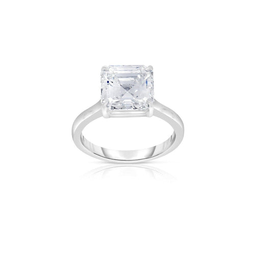 Manfredi Jewels Engagement - Platinum Square Emerald cut Diamond Ring