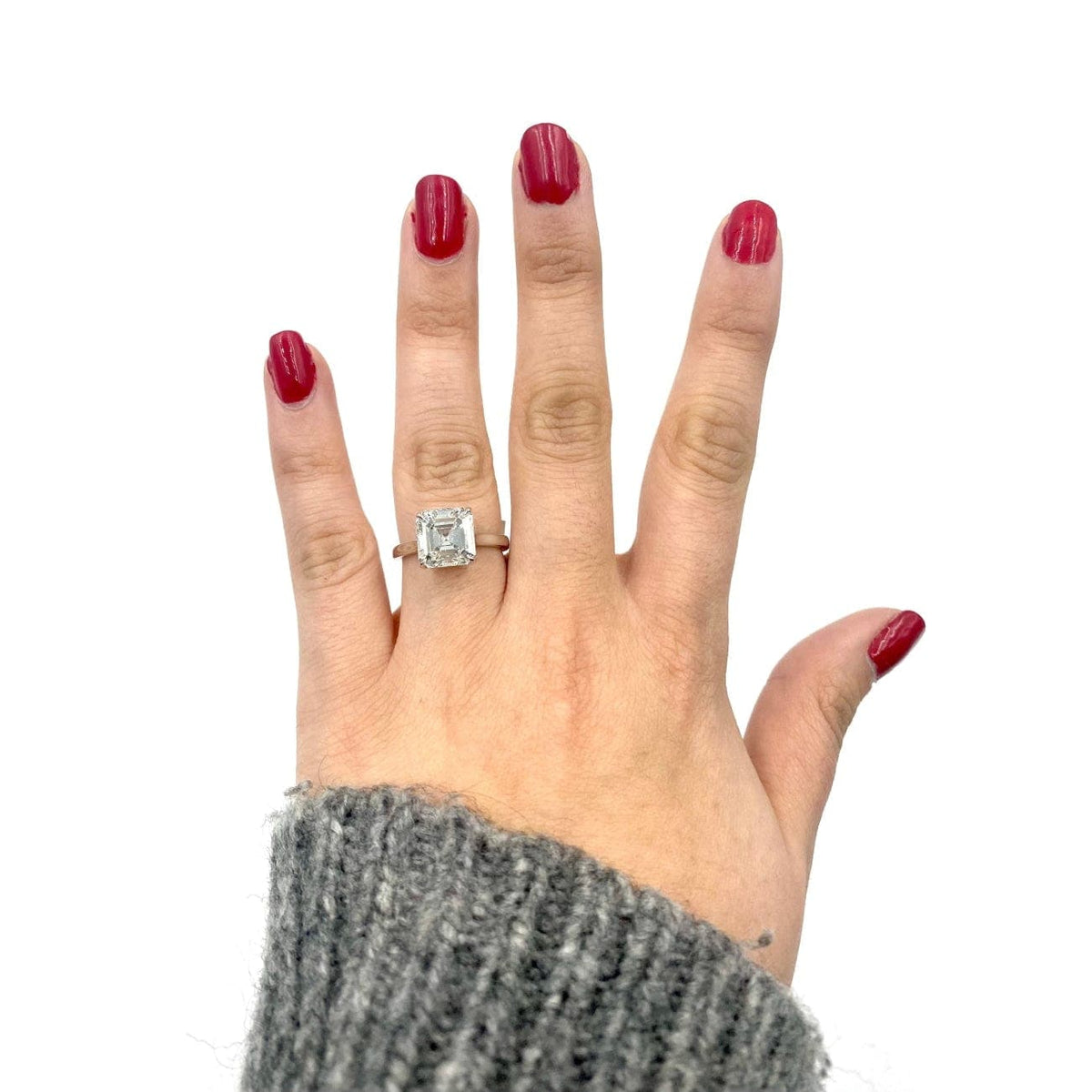 Manfredi Jewels Engagement - Platinum Square Emerald cut Diamond Engagement Ring | Manfredi Jewels