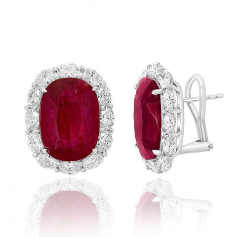 Ruby Clip On Earrings