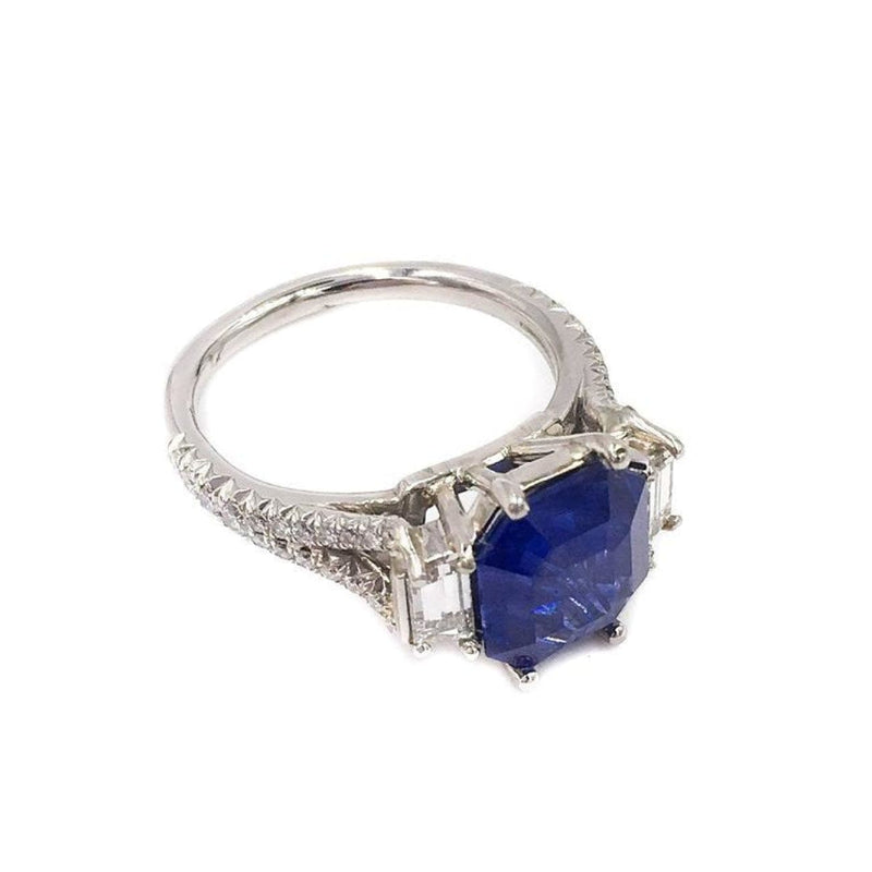 Manfredi Jewels Engagement - Sapphire and Diamond Platinum Ring | Manfredi Jewels