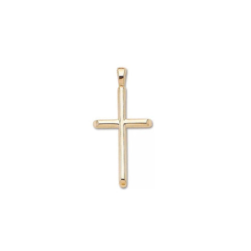 Manfredi Jewels Jewelry - SOLID 14K - Y LARGE HALF ROUND CROSS
