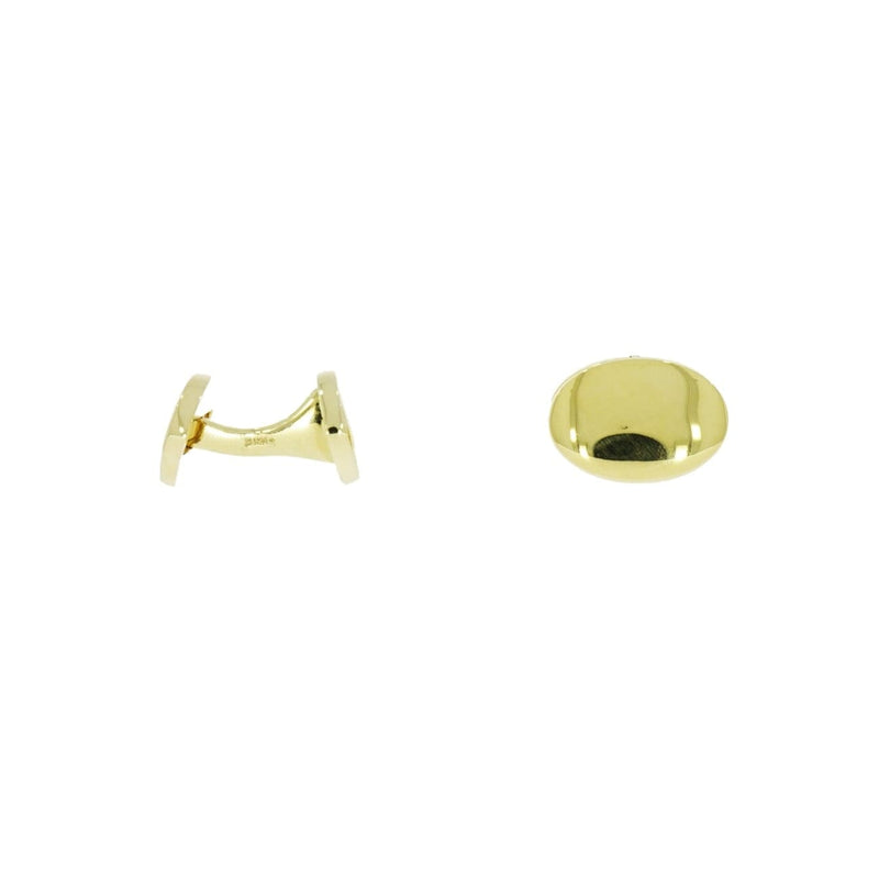 Manfredi Jewels Accessories - Solid Yellow Gold Double-Sided Oval Cufflinks | Manfredi Jewels