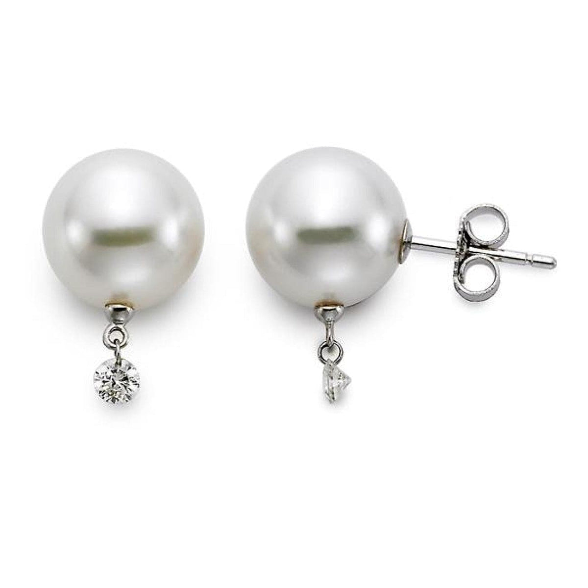 Manfredi Jewels - South Sea Cultured Pearl Charm Stud Earrings | Manfredi Jewels