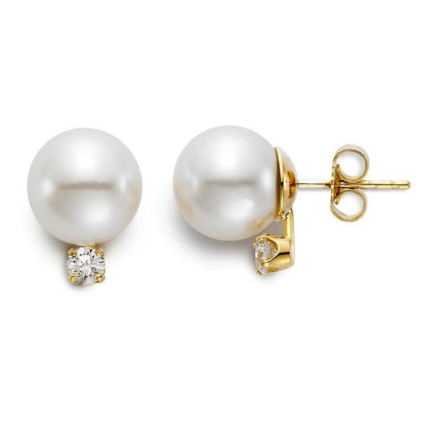 Manfredi Jewels South Sea Cultured Pearl Diamond Stud Earring ...