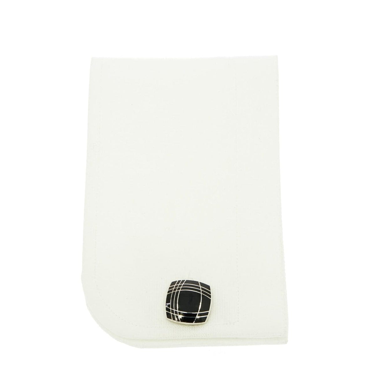 Manfredi Jewels Accessories - Squared Black Enameled Sterling Silver Cufflinks | Manfredi Jewels
