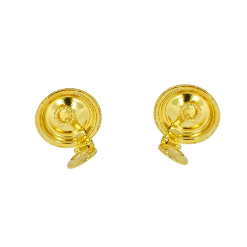 Manfredi Jewels Vourakis Round Yellow Gold Non Pierced Clip Earrings -  Estate Jewelry