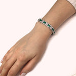 Manfredi Jewels Jewelry - ZAMBIAN PRINCESS CUT EMERALDS 6.28 CT DIAMOND PLATINUM BRACELET