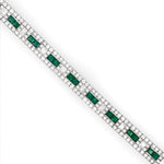 Manfredi Jewels Jewelry - ZAMBIAN PRINCESS CUT EMERALDS 6.28 CT DIAMOND PLATINUM BRACELET