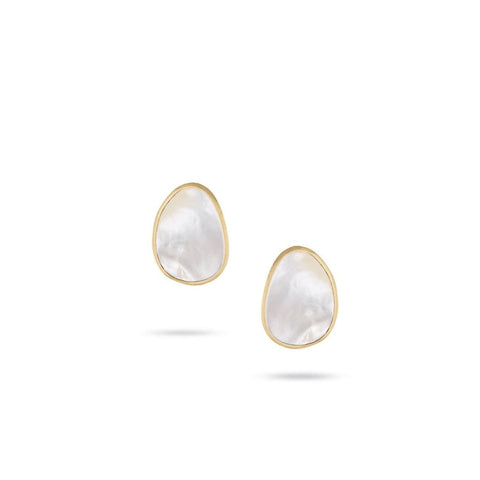 18K GOLD AND MOTHER OF PEARL STUD EARRINGS