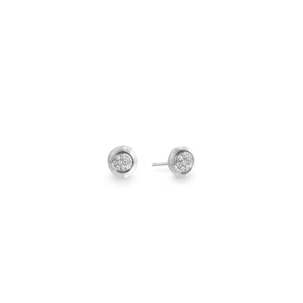 Marco Bicego Jewelry - 18K White Gold Jaipur Diamond White Pave Earrings | Manfredi Jewels