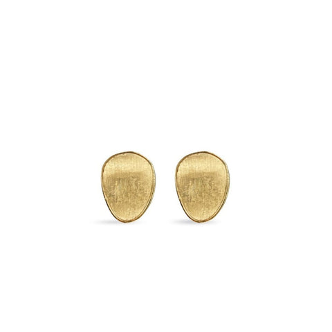 18K Yellow Flat Gold Medium Stud Earrings