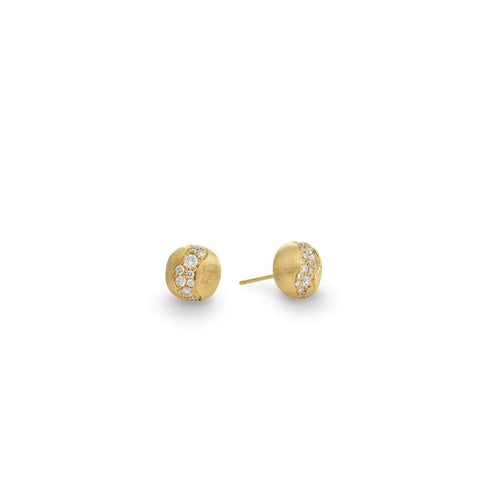 Marco Bicego Jewelry - 18K Yellow Gold and Diamond Stud Earrings | Manfredi Jewels