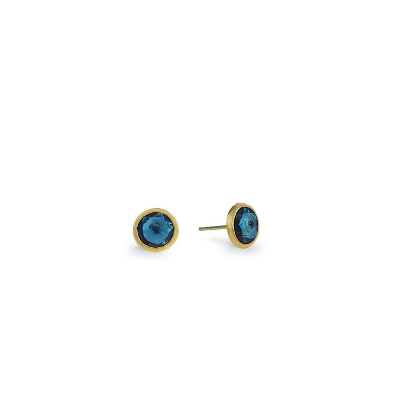 Marco Bicego Jewelry - 18K Yellow Gold and London Blue Topaz Stud Earrings | Manfredi Jewels