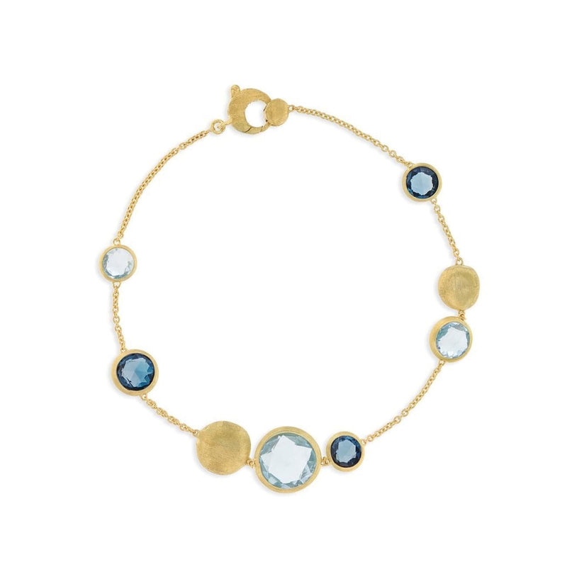 Marco Bicego Jewelry - 18K Yellow Gold and Mixed Blue Topaz Bracelet | Manfredi Jewels