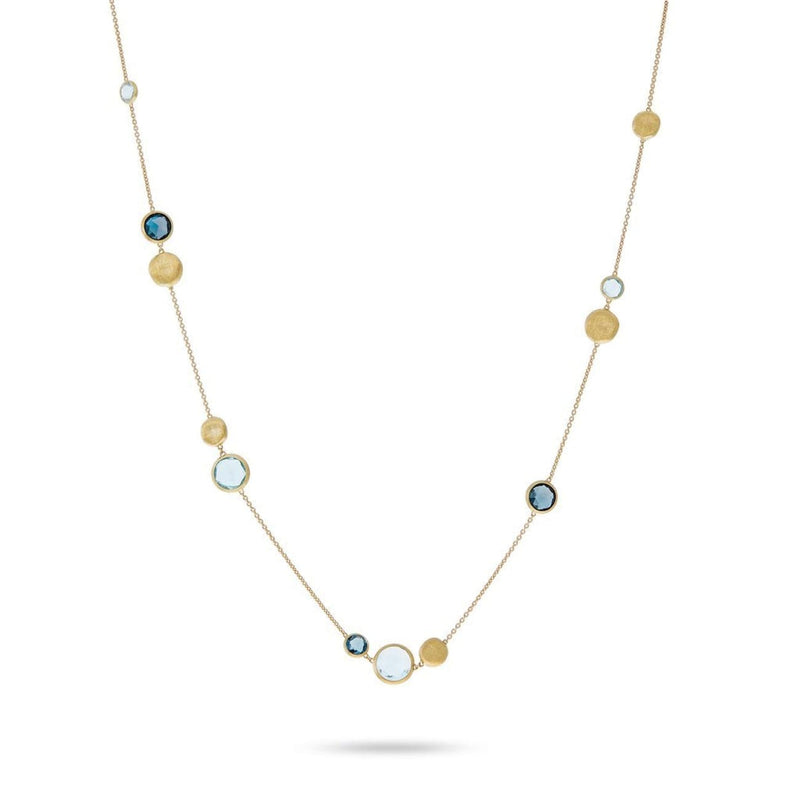 Marco Bicego Jewelry - 18K Yellow Gold and Mixed Blue Topaz Necklace | Manfredi Jewels