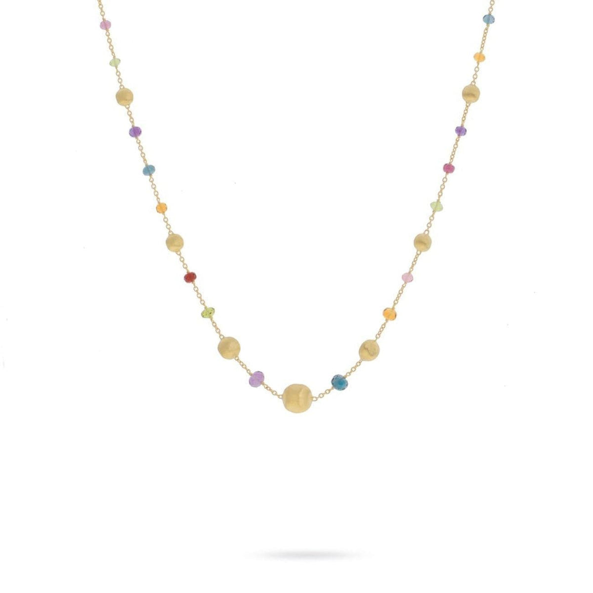 Marco Bicego Jewelry - 18K Yellow Gold and Multi-Colored Gemstone Necklace | Manfredi Jewels